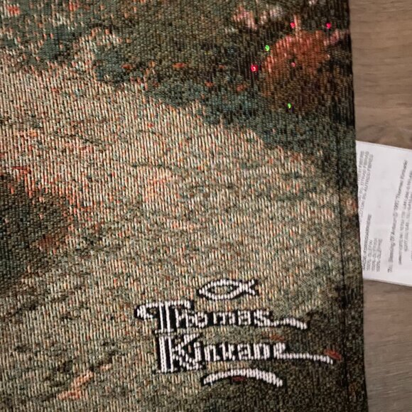 Thomas Kincade Light-up Country house Hanging Tapestry 35" x 25" Works Great! - Picture 6 of 8